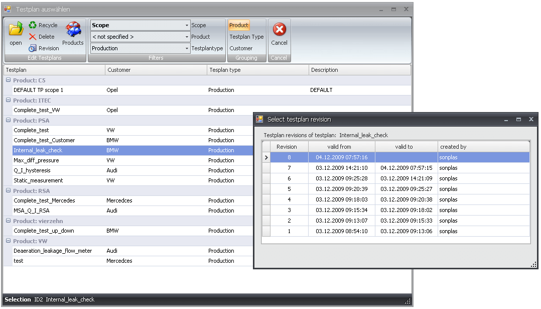 SonDaSys Flex Testplan