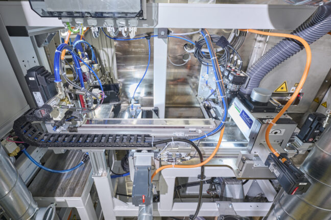 Sicht auf Cleaning Station im Lasernotcher