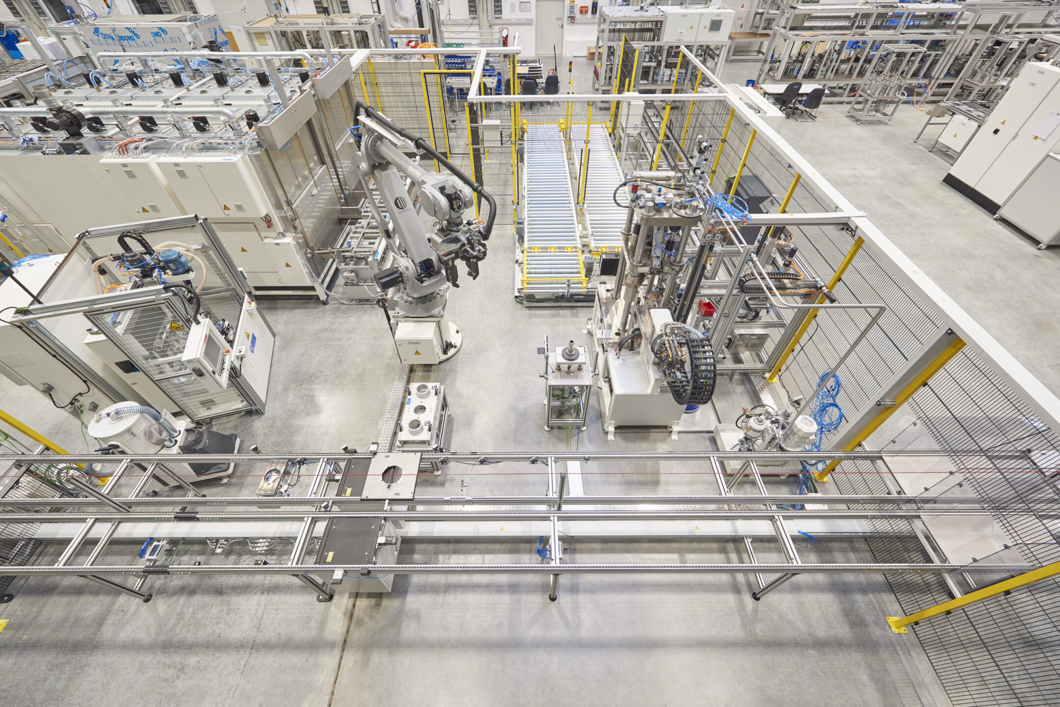 Draufsicht Montagelinie Rotor