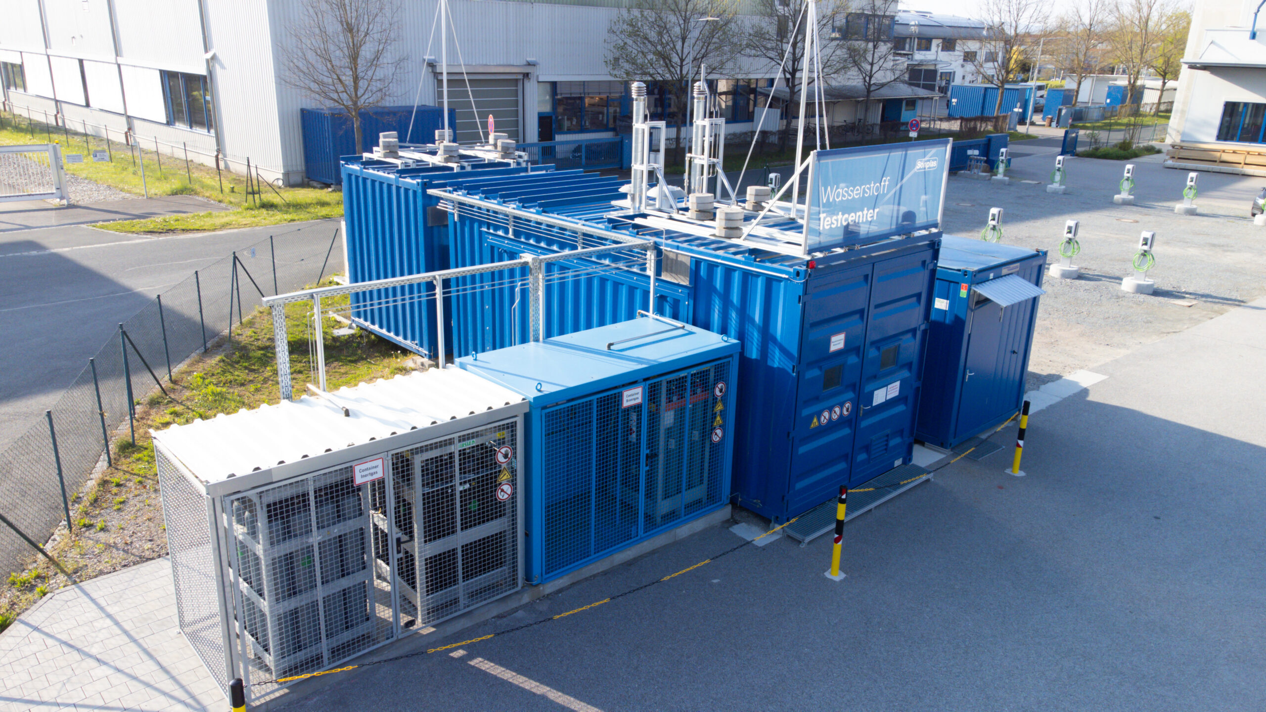 Ansicht von oben auf das Wasserstoff Testcenter